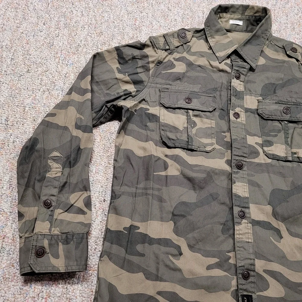 Abercrombie & Fitch Jacket Mens Large Woodland Camo Military Cruel Wolf‎ Muscle